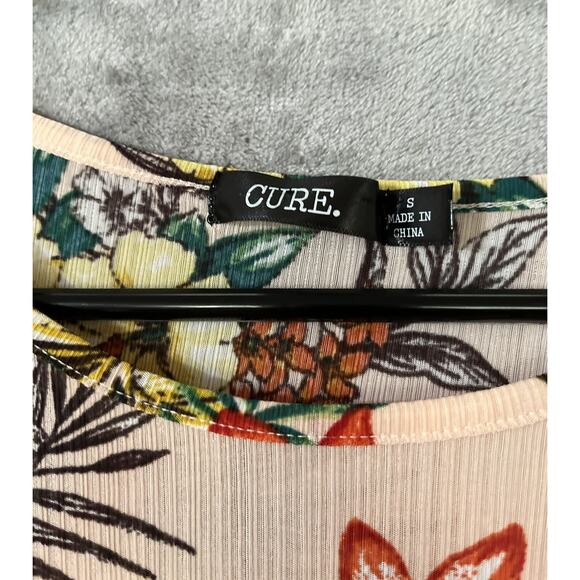 Cure Tropical Lightweight Blouse Tropical Peach Womens Sz S Bell Sleeves - Picture 3 of 6